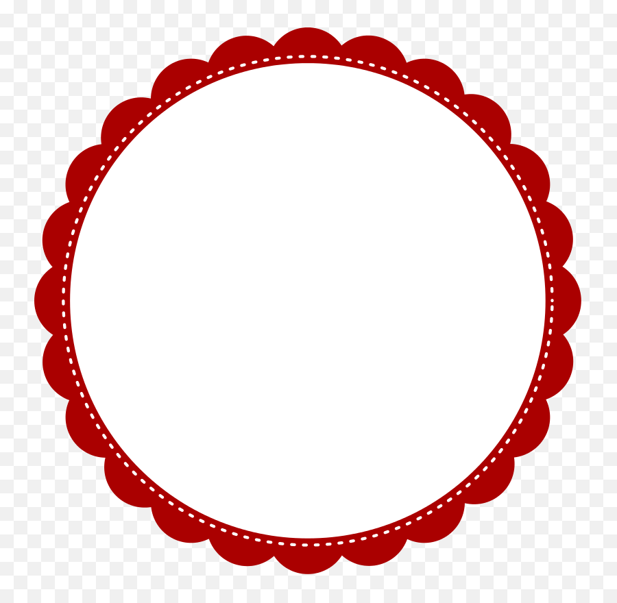 Free Scalloped White Circle Frame Png - Clipart Best Dot Emoji,Red Circle Png