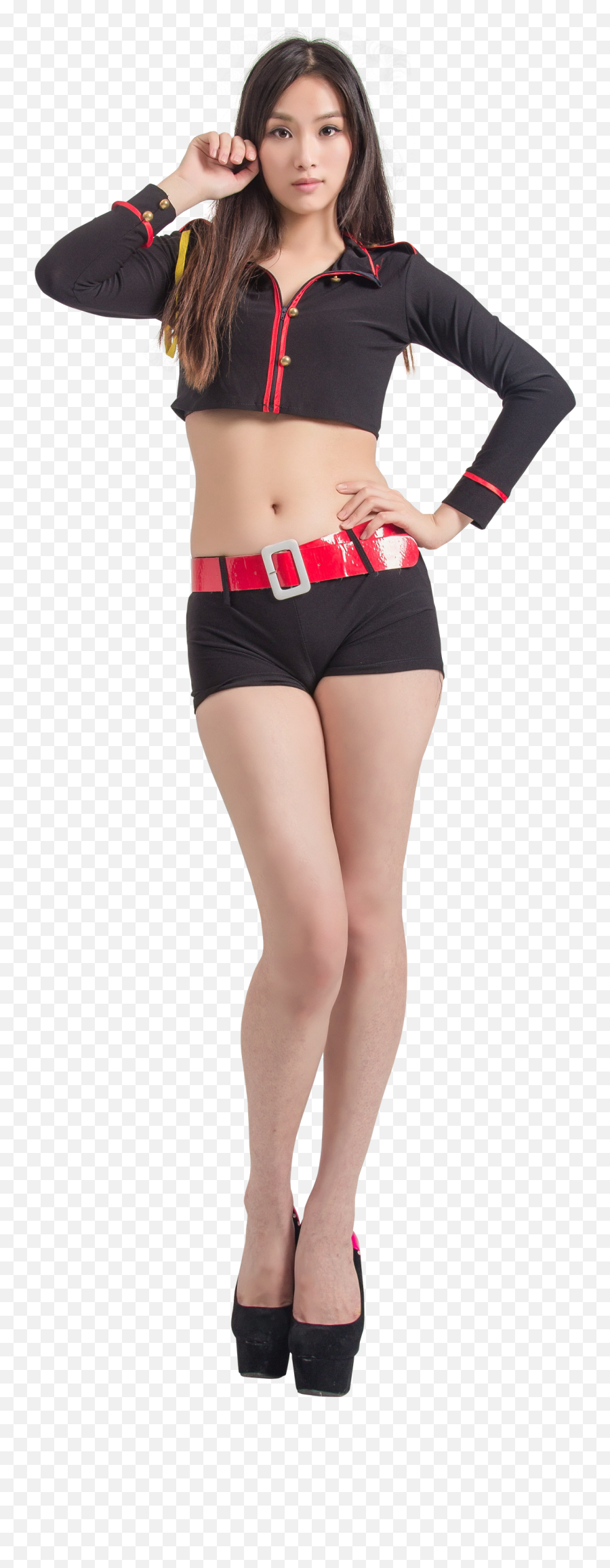 Asian Young Model Woman Standing Png - Midriff Emoji,Model Png