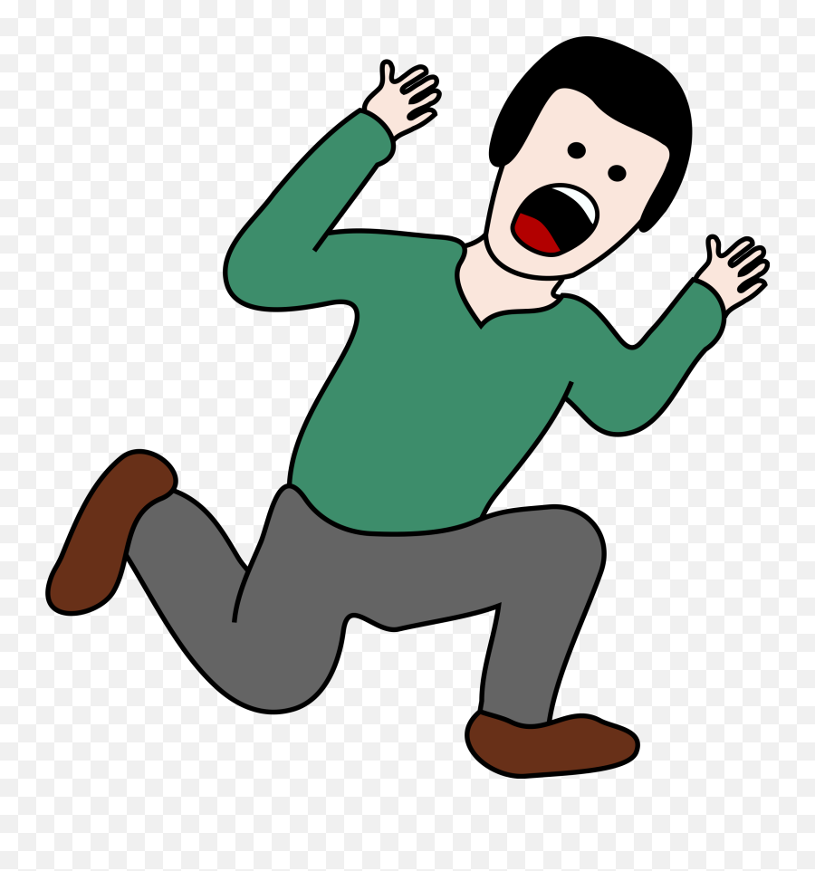 Boy Running Clipart - Scared Person Clip Art Emoji,Running Clipart