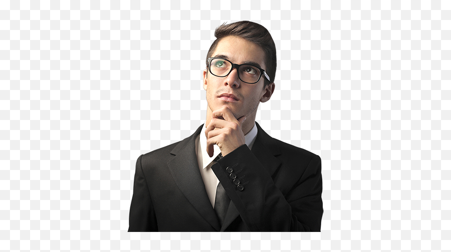 Young Businessman Png - Business Man Thinking Clipart Emoji,Business Man Png