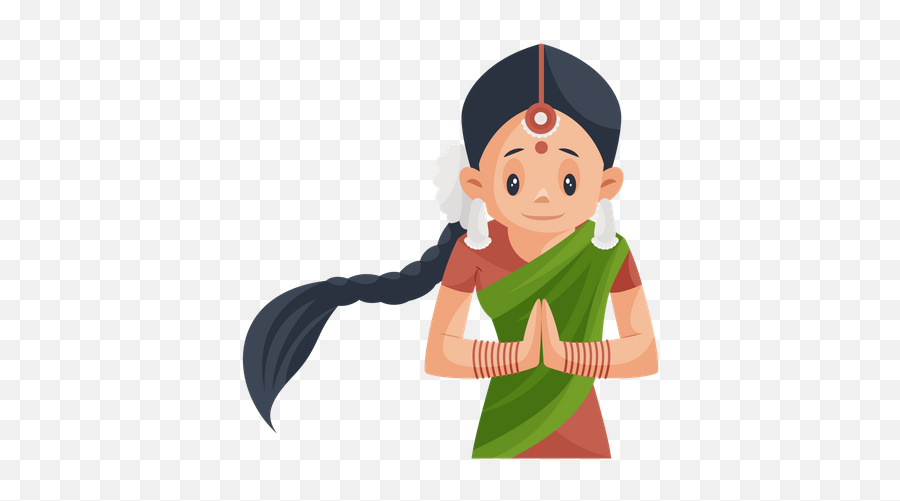 Top 10 Traditional Illustrations - Free U0026 Premium Vectors Cartoon Indian Girl Saying Namaste Emoji,Hookah Clipart