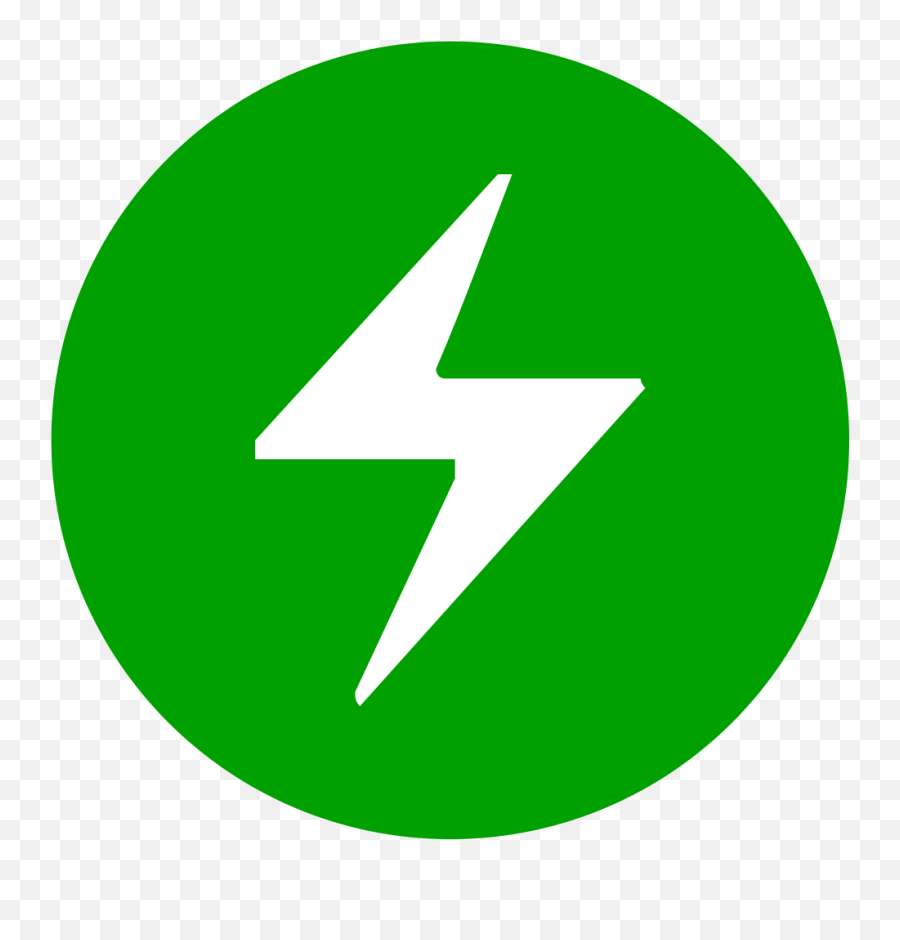 Lightning Bolt Inside Green Circle - Green Circle With Lightning Bolt Emoji,Green Lightning Png