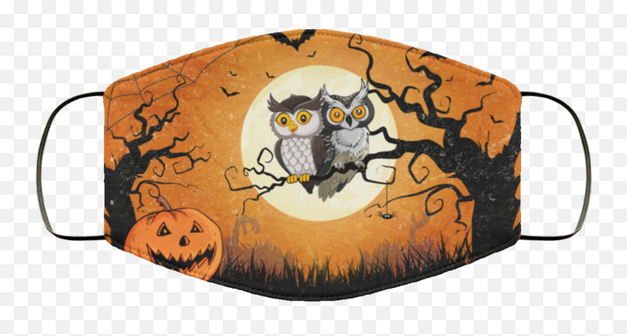 Free Shipping - Owl Halloween Couple Pumpkin Face Mask Cute Emoji,Pumpkin Face Clipart