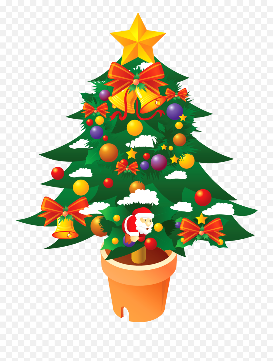 Christmas Tree Clipart Png Images Free Emoji,Christmas Tree With Presents Png