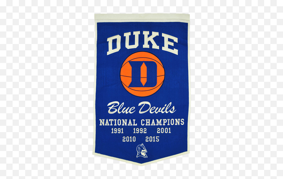 Duke Blue Devils Basketball Championship Dynasty Banner - With Hanging Rod Championship Basketball Banner Png Emoji,Duke Blue Devils Logo