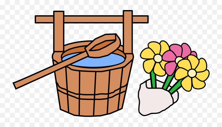 Grave Bucket And Flowers Clipart - Clip Art Emoji,Grave Clipart