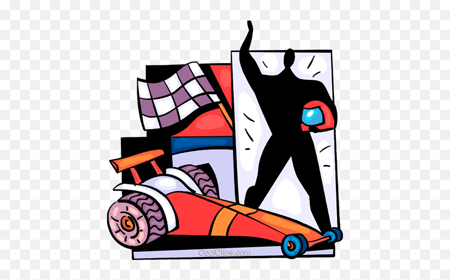 Race Car Driver With Checkered Flag Royalty Free Vector Clip - Drawing Emoji,Racing Flag Clipart