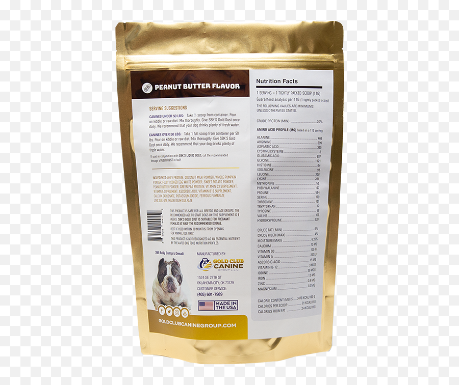 Sbku0027s Gold Dust All Natural Performance Dog Recipe - 180 Servings Nutrition Facts Label Emoji,Gold Dust Png