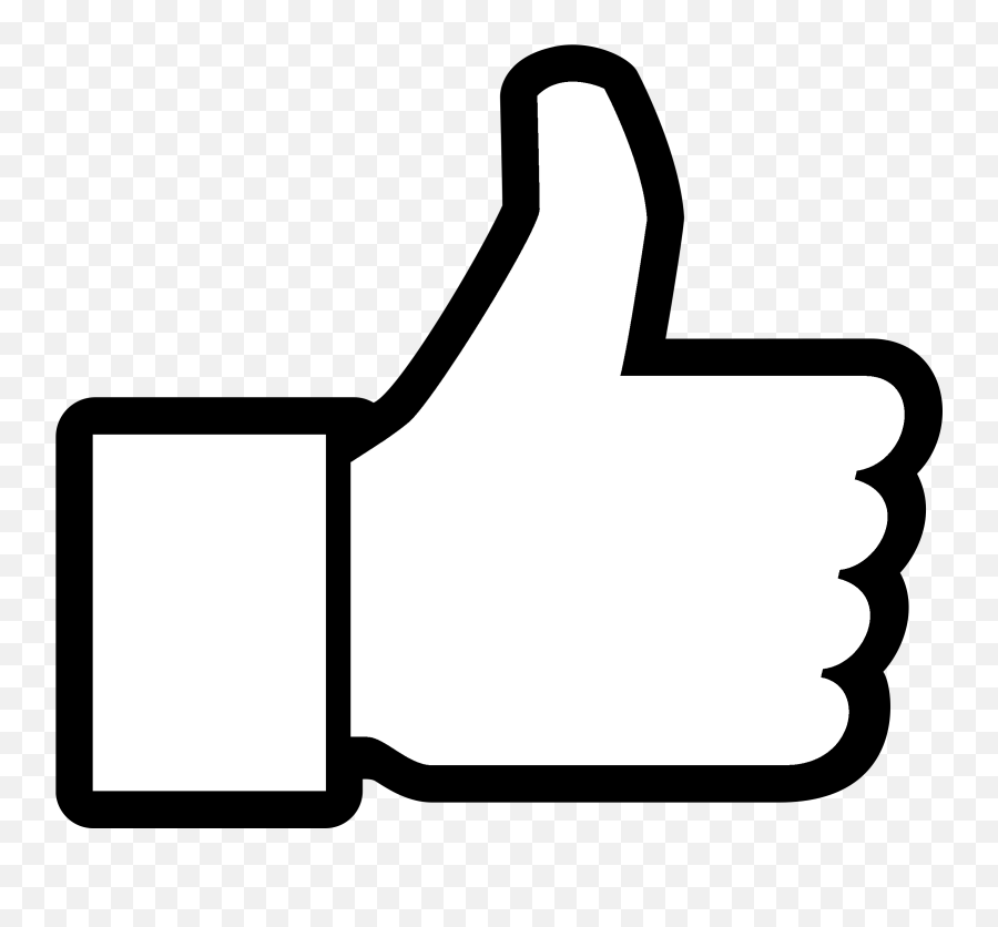 Thumbs Up Facebook Logo Png Transparent - Like Clip Art Black And White Emoji,Facebook Logo Black
