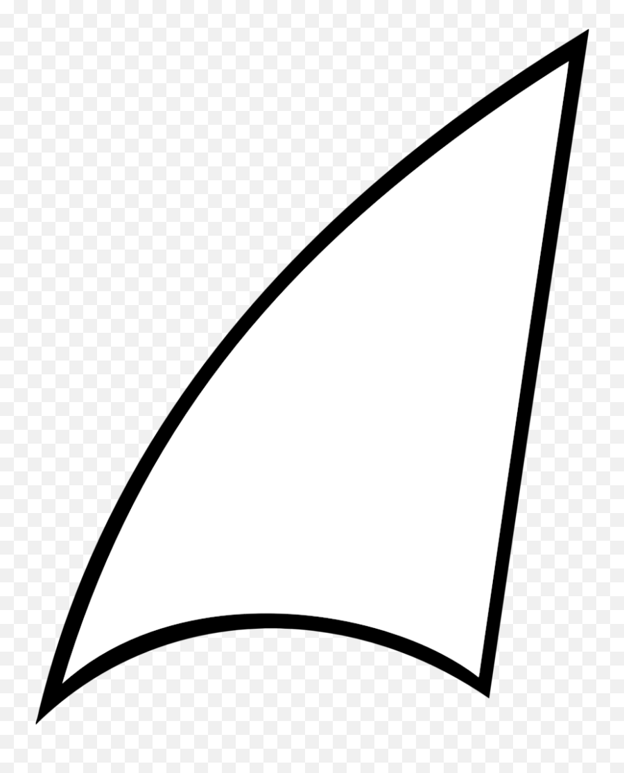White Shark Fin Drawing Blank - Outline Shark Fin Clipart Emoji,Shark Clipart Black And White