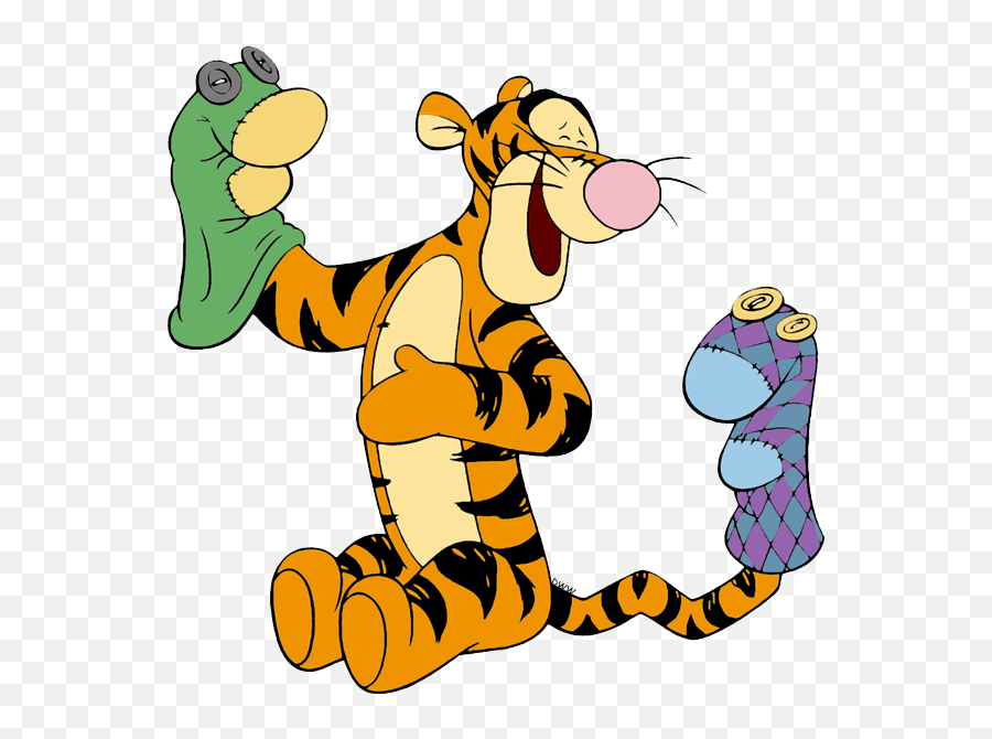 Tigger Playing With Sock Puppets - Sock Puppet Robin Hood Emoji,Puppets Clipart