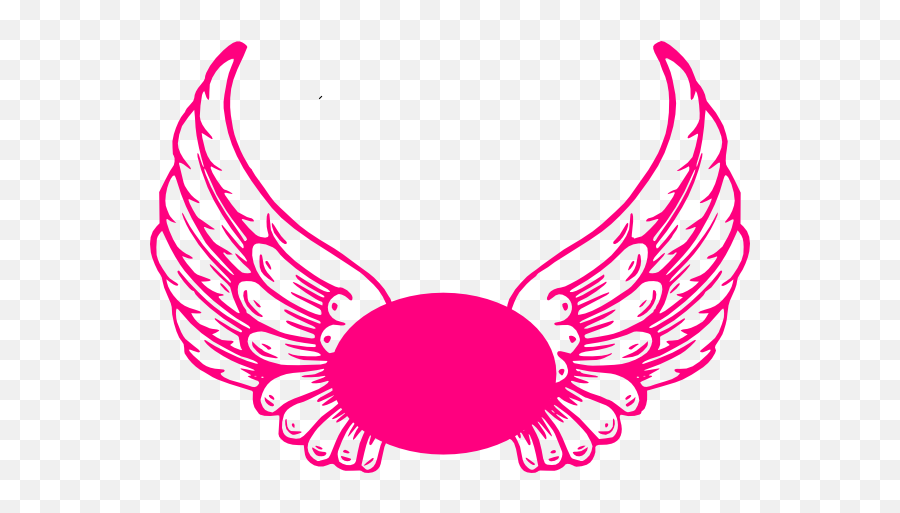 Hot Pink Guardian Angel Wings Clip Art - Angel Wings Outline Emoji,Wings Clipart