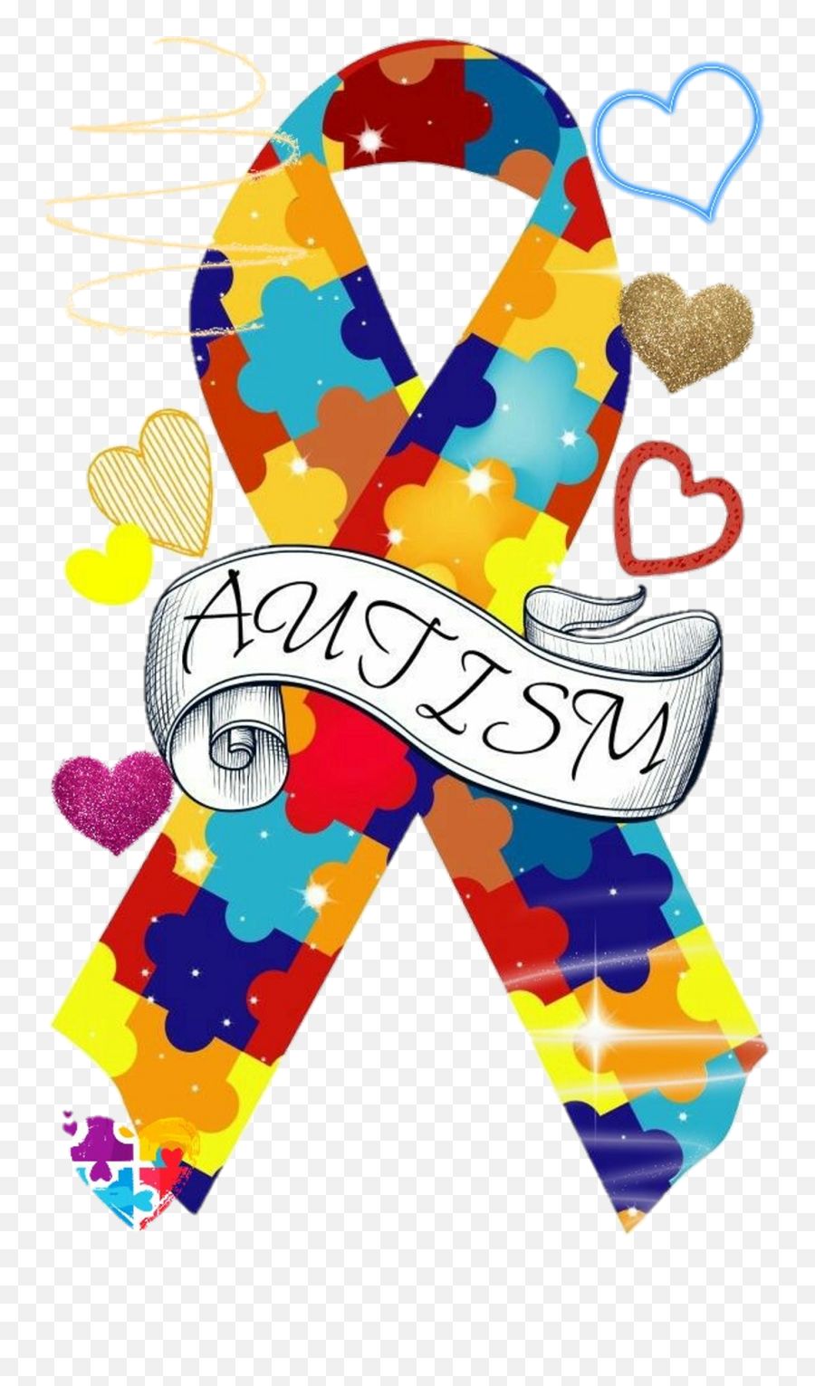 Autism Ribbon - Happy World Autism Awareness Day Ribbon Autism Emoji,Autism Clipart