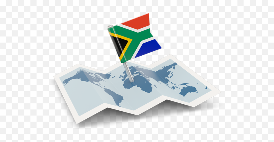Flag Pin With Map Illustration Of Flag Of South Africa Emoji,Africa Map Png