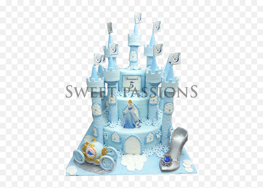 Cinderella Castle Cake - Cinderella Castle Blue Cake Full Emoji,Cinderella Castle Png