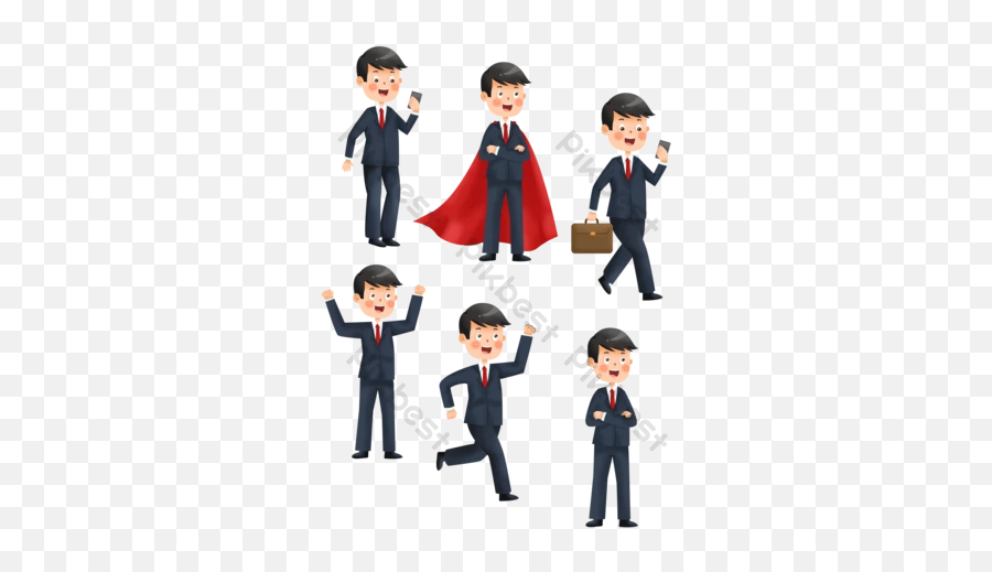 Q Version Business Suit Man Character Cartoon Design Png Emoji,Hazmat Suit Clipart
