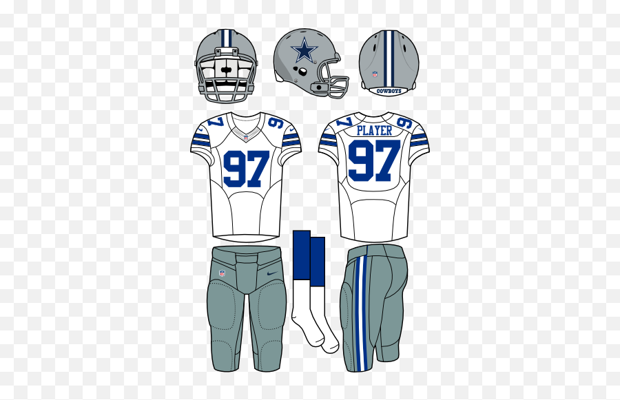 Dallas Cowboys Road Uniform - National Football League Nfl Emoji,Dallas Cowboys Logo Black And White