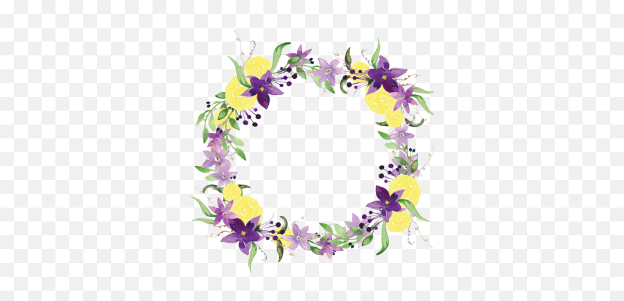 Purple Flower Wreath Purple Flowers Flower Wreath Emoji,Flower Wreath Png