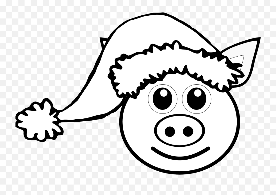 Library Of Christmas Hat Svg Black And White Stock Outline - Christmas Bear Clip Art Black And White Emoji,Santa Hat Transparent Background