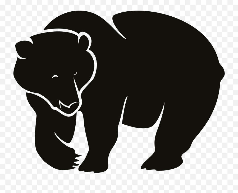 Black Bear Clipart - Grizzly Bear Silhouette Emoji,Bear Clipart Black And White