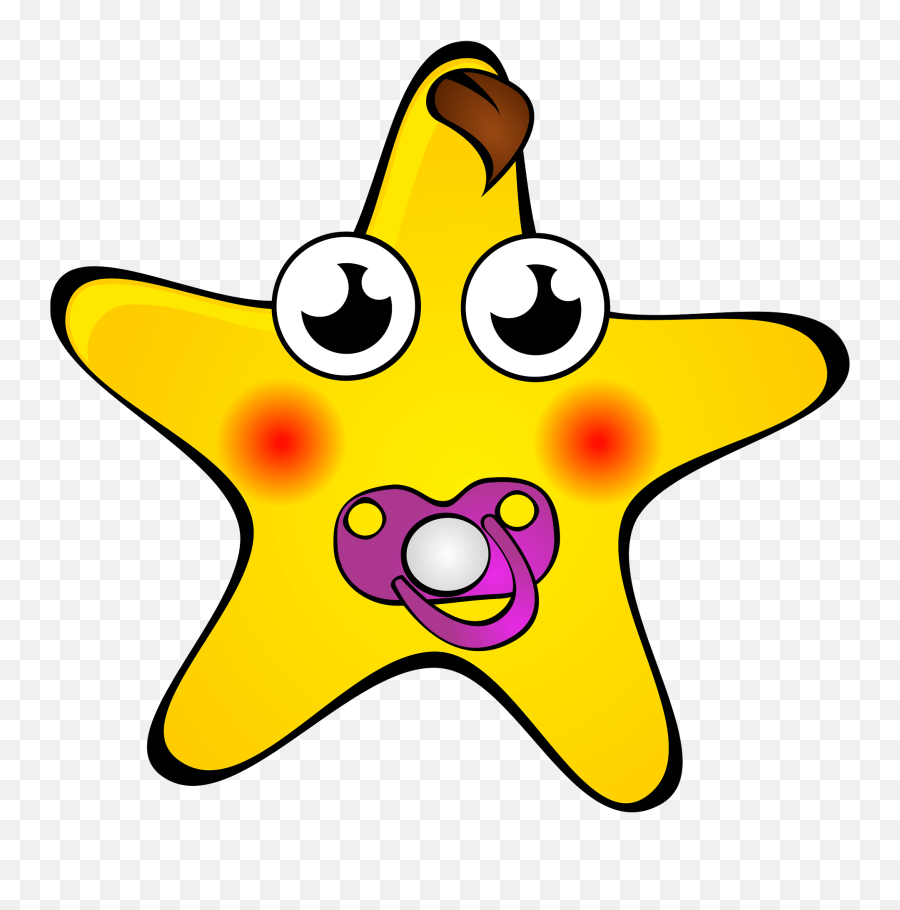 Baby Star With A Pacifier Clipart - Funny Stars Emoji,Pacifier Clipart