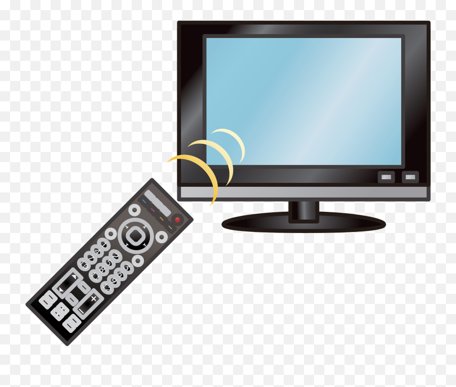 Lcd Television Clipart - Television With Remote Clipart Emoji,Television Clipart