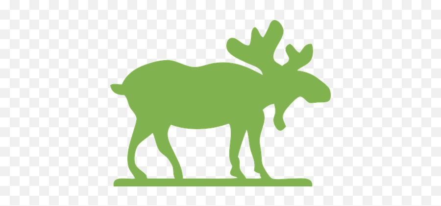 Moose Animal Antlers Green Silhouette Moos - Moose Clip Art Green Moose Clipart Emoji,Antlers Clipart