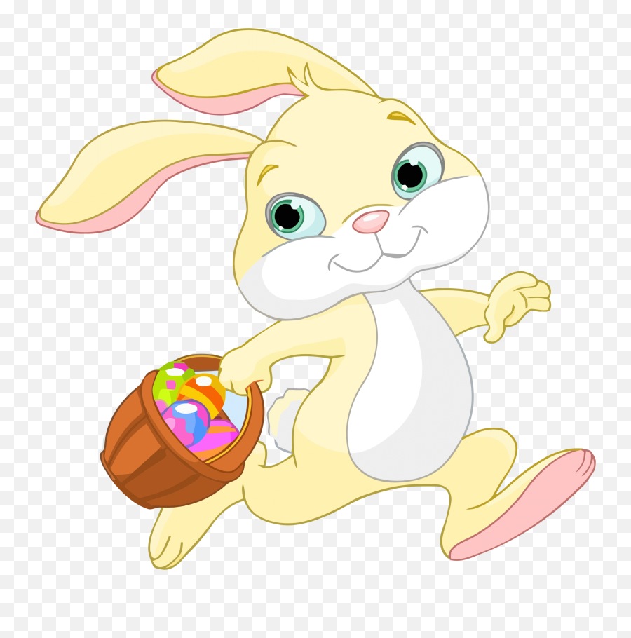 Easter Bunny Running Clipart Png - Transparent Easter Bunny Clip Art Emoji,Running Clipart