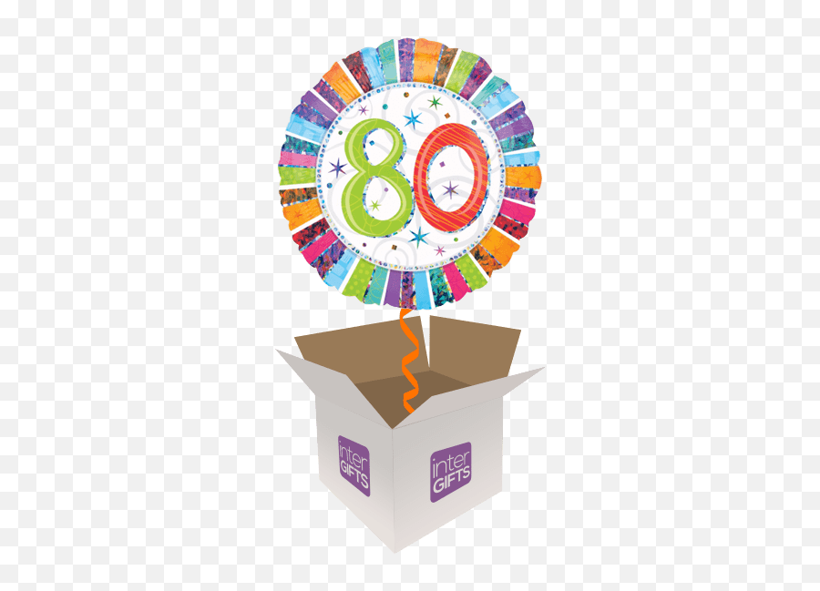 80th Rainbow Colours - 80th Birthday Balloon Clipart Full 50 Anni Compleanno Glitter Emoji,Birthday Balloon Clipart