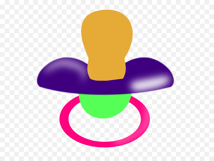Purple Pink Green Pacifier Clip Art - Dot Bayi Empeng Png Emoji,Pacifer Clipart