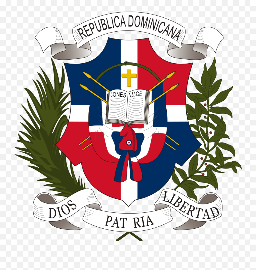 Coat Of Arms Of The Dominican - Dominican Republic Coat Of Arms Emoji,Dominican Flag Png
