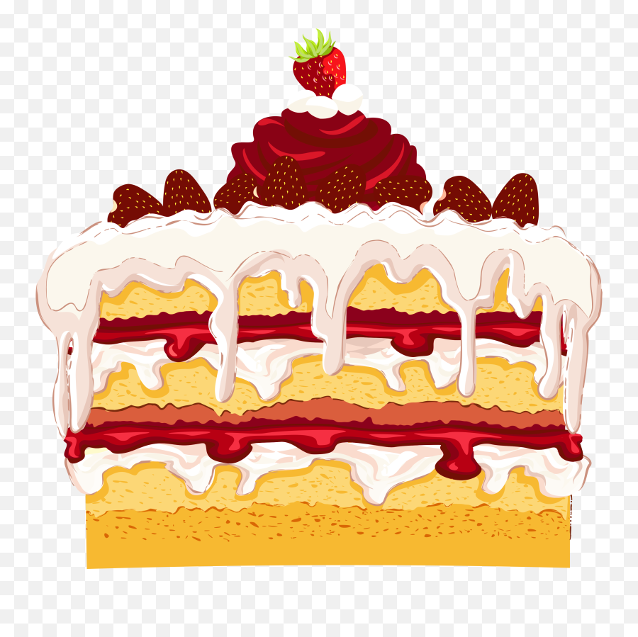 Strawberry Cake Clipart - Strawberry Cake Clipart Emoji,Cake Clipart