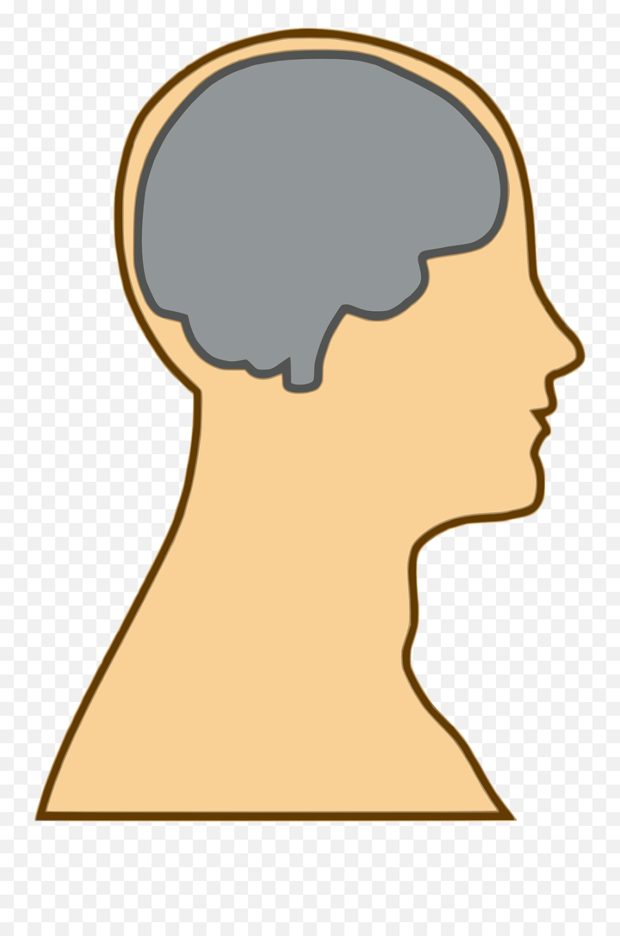 Silhouette Of A Brain Png Clip Art - Face With Brain Cartoon Emoji,Brain Clipart Png