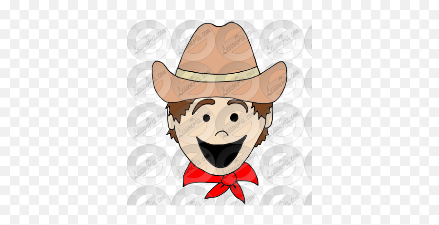 Excited Cowboy Picture For Classroom Therapy Use - Great Costume Hat Emoji,Excited Clipart