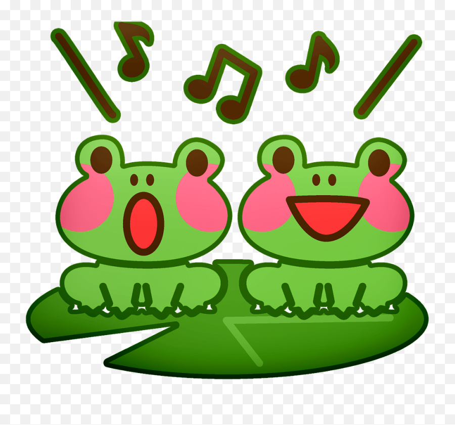 Singing Frogs Clipart - Clipart Drawing Kawaii Cute Frog Png Emoji,Frogs Clipart