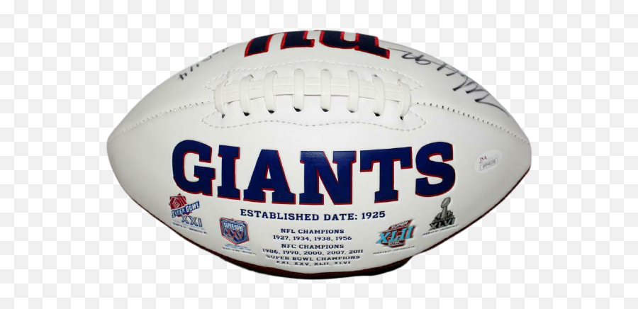Michael Strahan New York Giants Signed New York Giants Logo Football With Hof Jsa Coa - Ingelmunster Emoji,Giants Logo Png