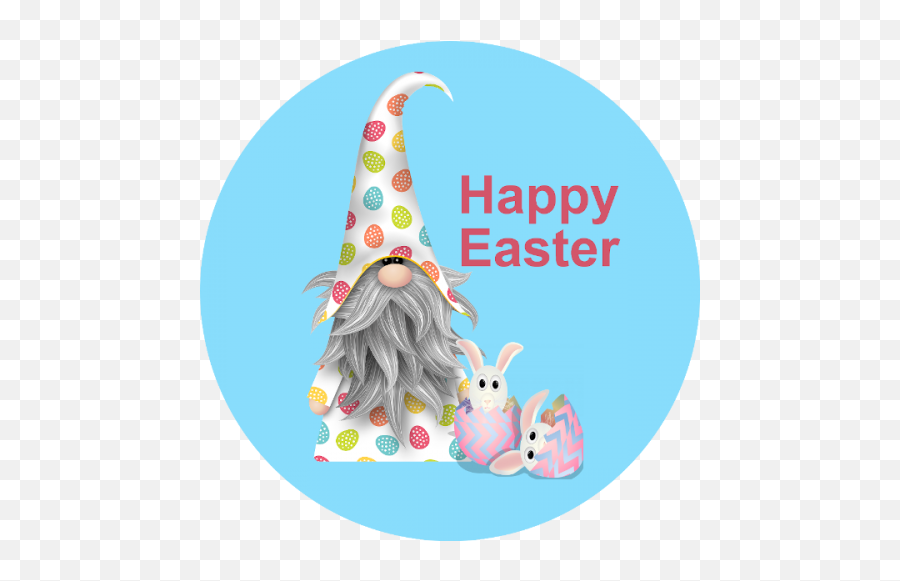 Edible Image Easter Gnome U0026 Eggs Cake Topper Round Emoji,Gnome Clipart Black And White