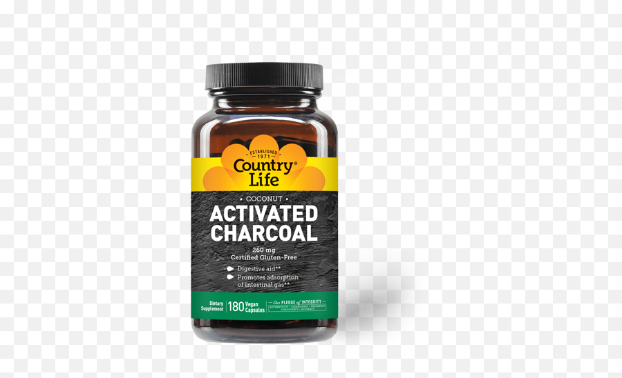 Activated Coconut Charcoal Country Life Vitamins Emoji,Charcoal Png