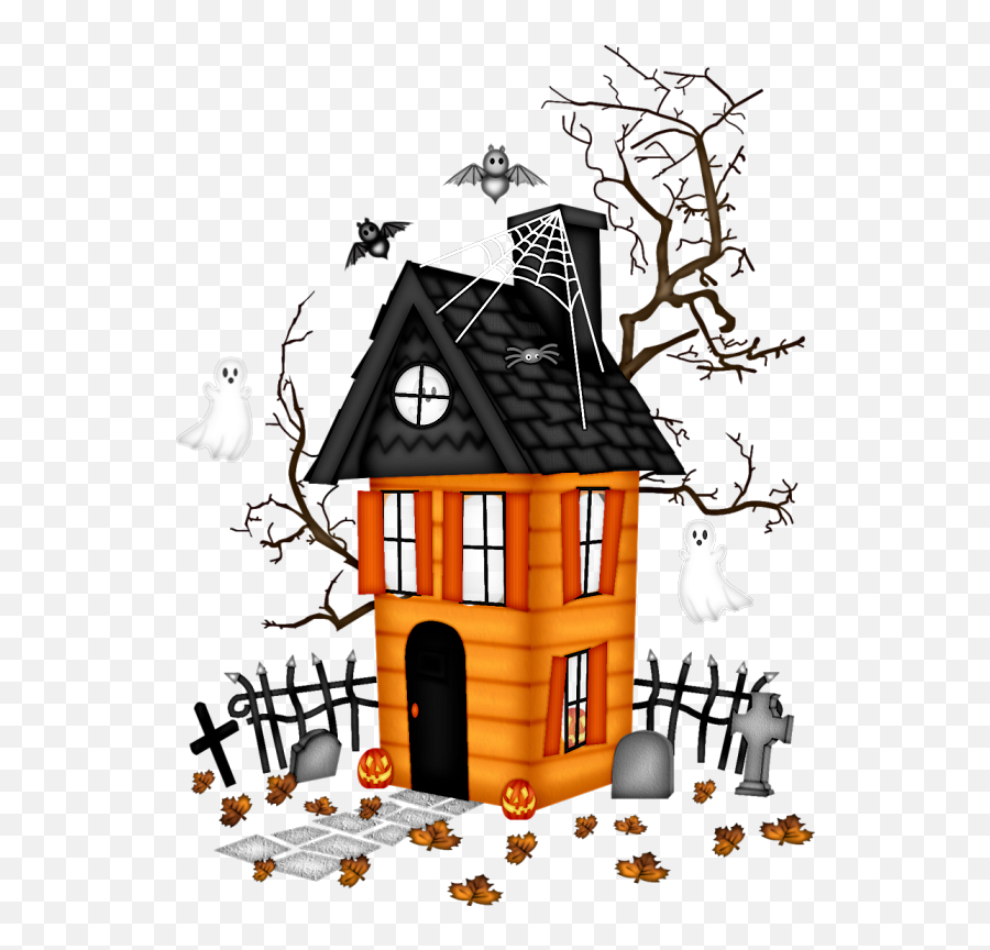 Halloween Background With Haunted House Bats Tree Emoji,Halloween Tree Clipart