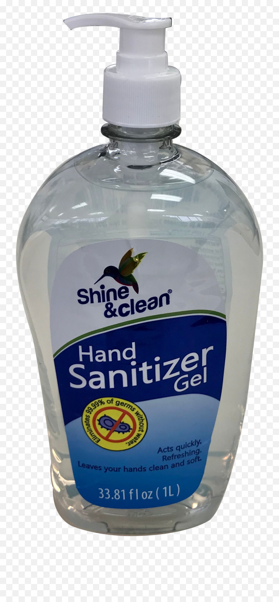 Shine U0026 Clean Moisturizing Hand Sanitizer Gel 338 Oz 1l Pump Bottle Emoji,Hand Sanitizer Png