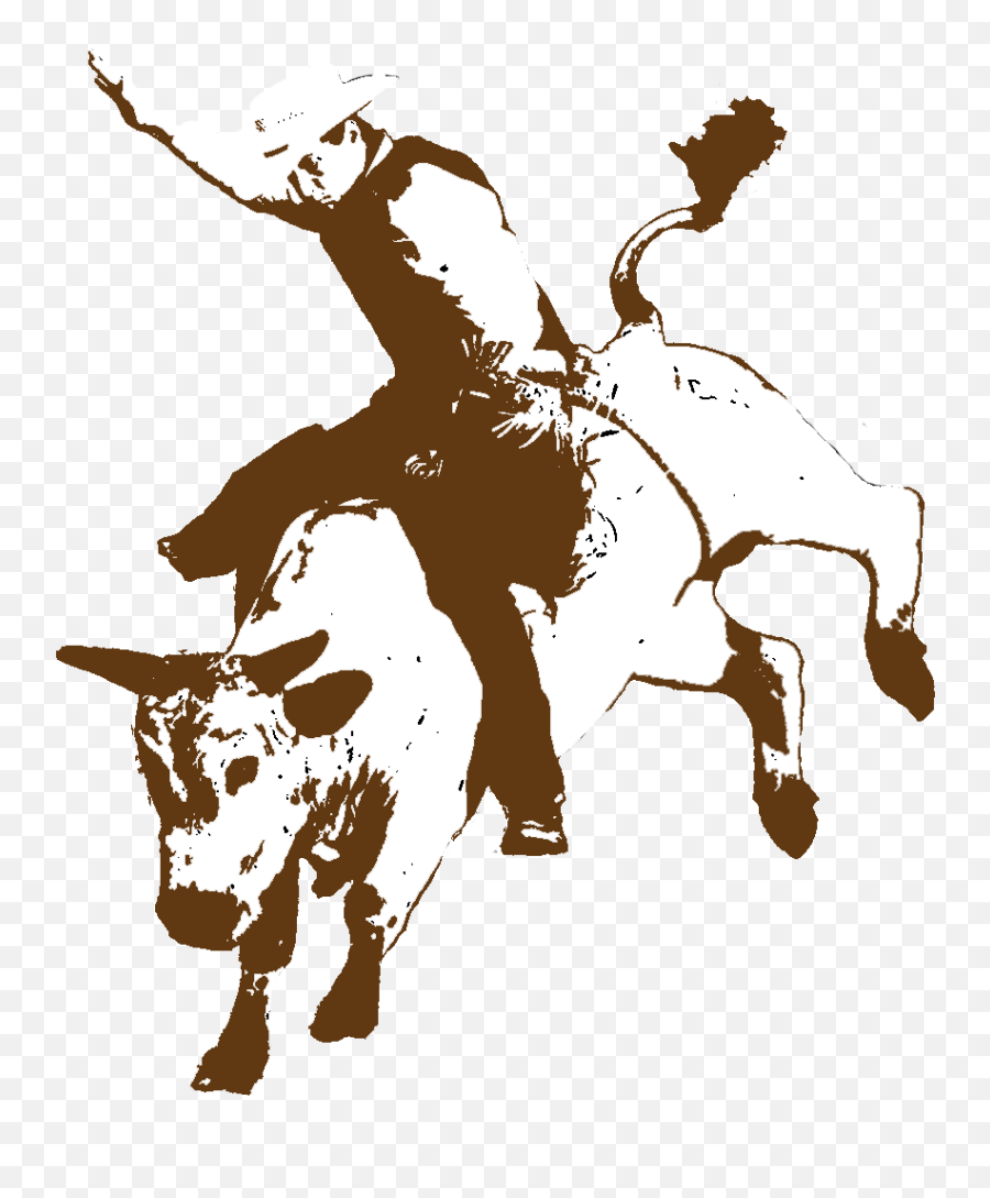 Library Of Bucking Bull Png Black And - Transparent Bull Rider Emoji,Bull Clipart