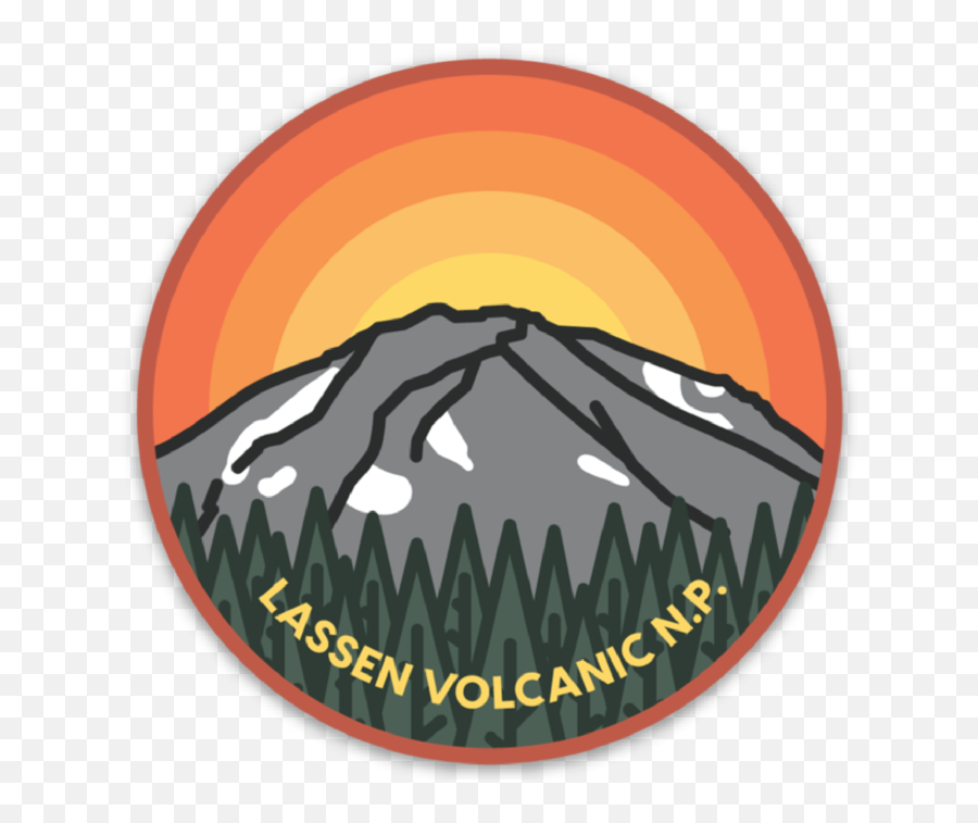Lassen Volcanic National Park Sticker - Extinct Volcano Emoji,National Park Logo