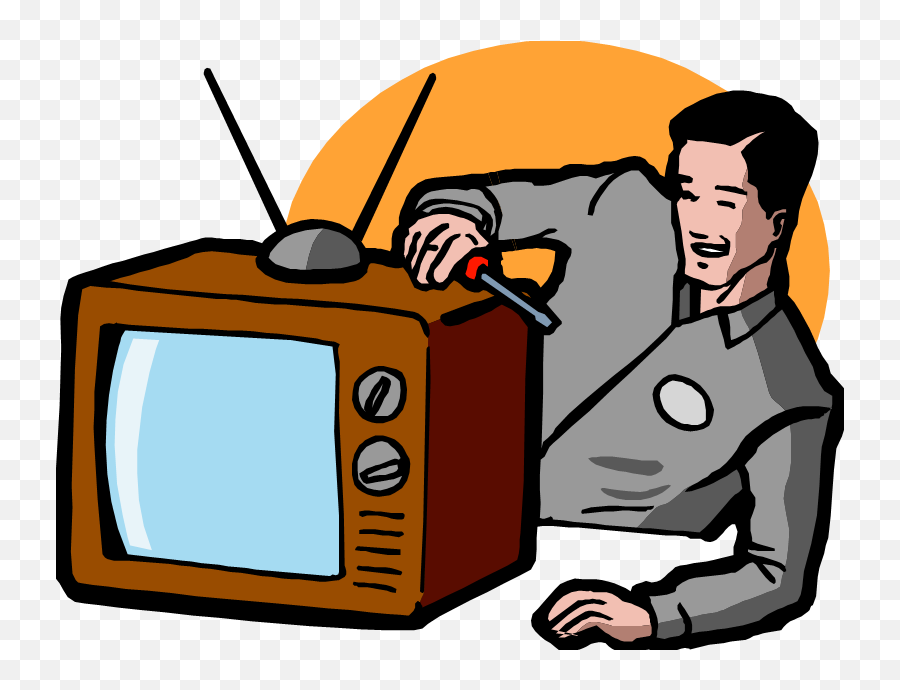 Library Of Tv Technician Png Freeuse - Tv Repairs Emoji,Television Clipart