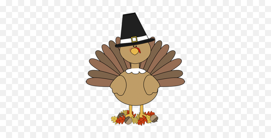 Free - Turkeyclipartturkeypilgirminautumnleavespng Cute Thanksgiving Turkey Clipart Emoji,Leaves Png