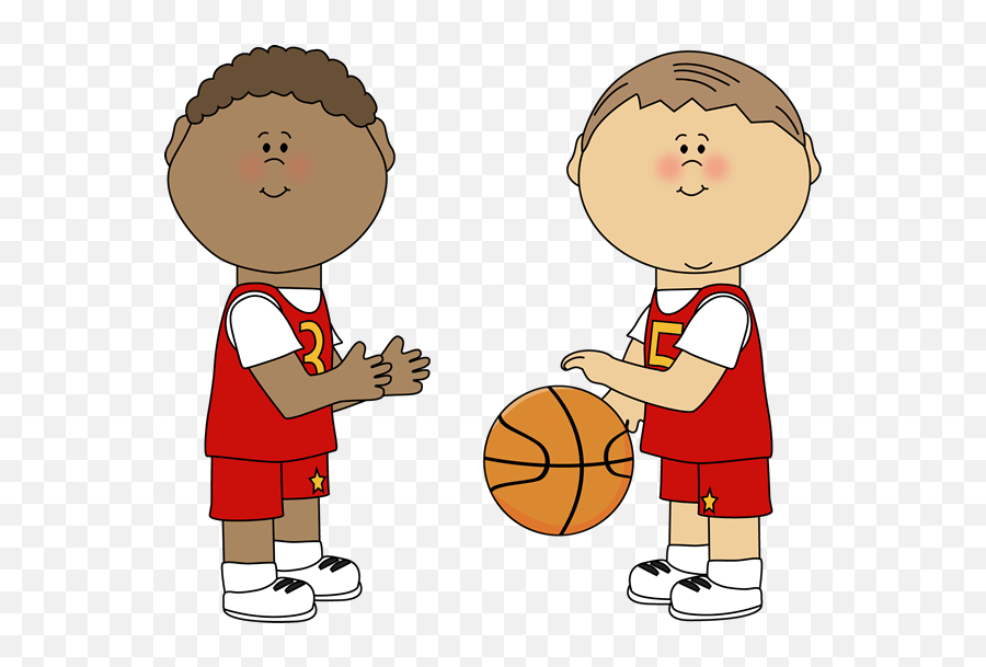 A Boy Playing Basketball Without A Ball - Kids Basketball Clipart Emoji,Ball Clipart