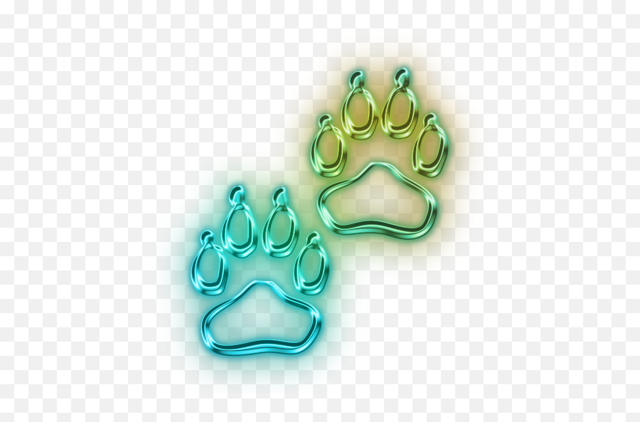 Neon Clipart Dog Paw - Blue And Green Paw Print 512x512 Neon Dog Paw Logo Emoji,Dog Paw Print Png
