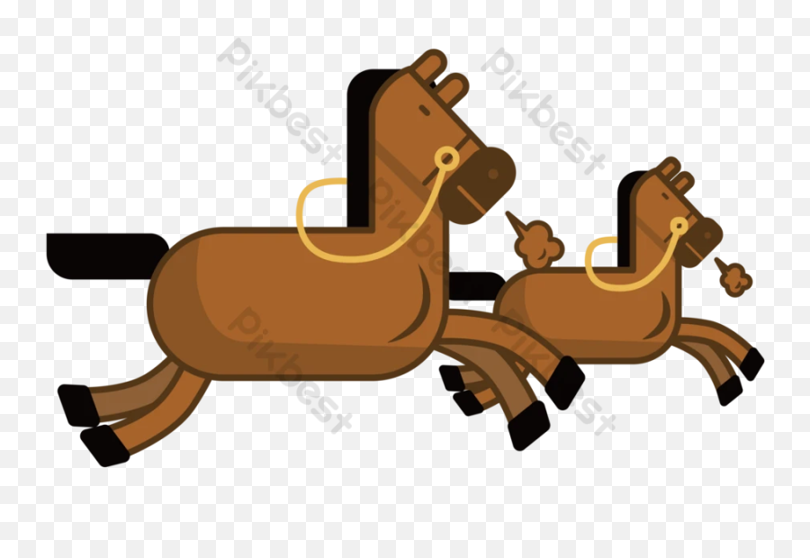 Cartoon Horse Running Element Png Images Ai Free Download Emoji,Horse Jumping Clipart