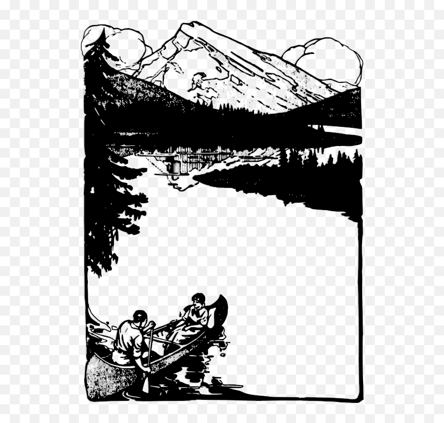 Nature Frame - Openclipart Emoji,Lake Clipart Black And White