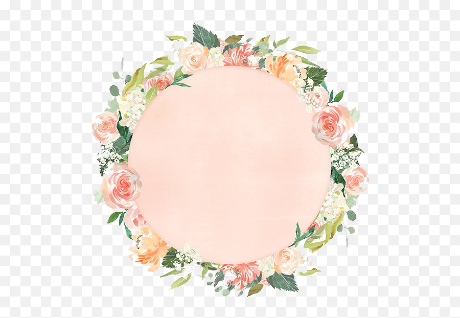 Watercolor Flowers Elements Ornaments Png Free - Garden Pink Watercolor Flower Circle Png Emoji,Free Floral Clipart