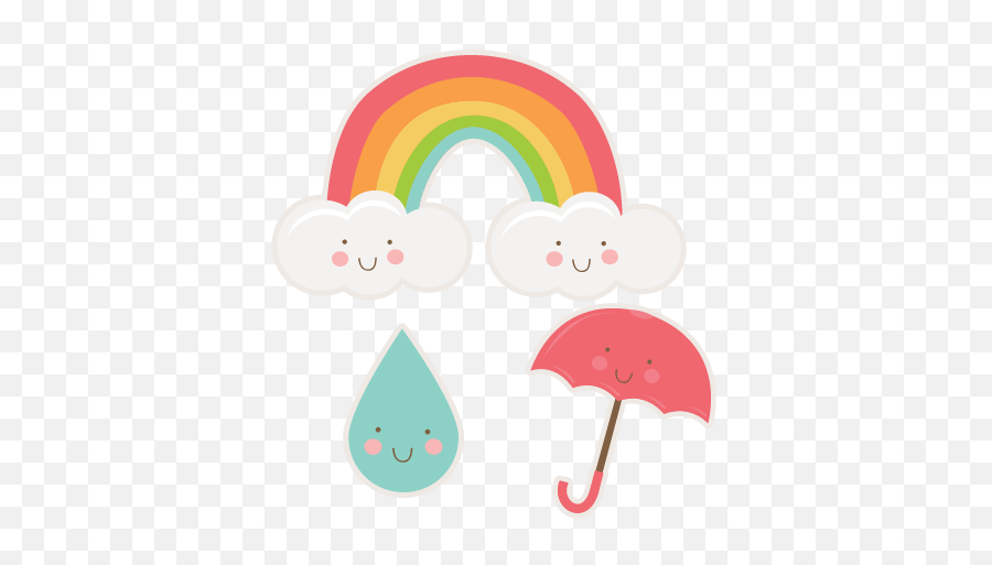 Happy Spring Set Svg Cutting Files Rainbow Svg Cut File - Happy Raindrop Clipart Emoji,Raindrop Png